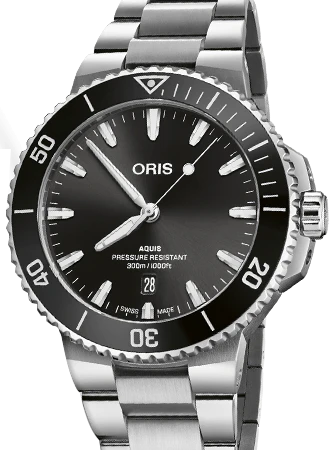 Aquis Date 41.5mm Black - Bracelet Ref. 01 733 7787 4154-07 8 22 04PEB