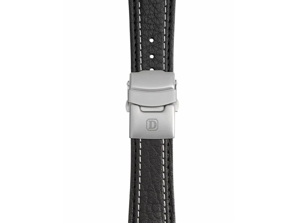 Black/White Stitching Leather Strap - Image 2