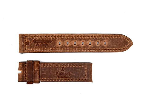 Evant Distressed Brown Leather Strap - Image 3