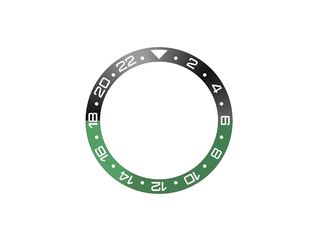 GMT Style Ceramic Bezel Insert Black/Green (Sprite) - Image 2