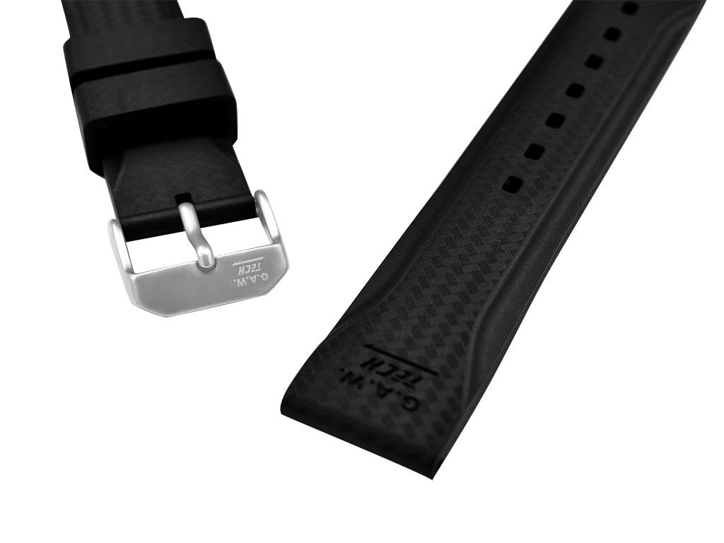 Gruppo Ardito Black Rubber Strap - 22mm - Image 3