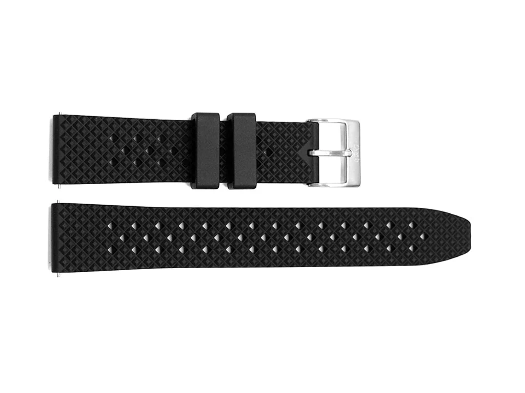 Hitori Black Perforated Rubber Strap - Image 2