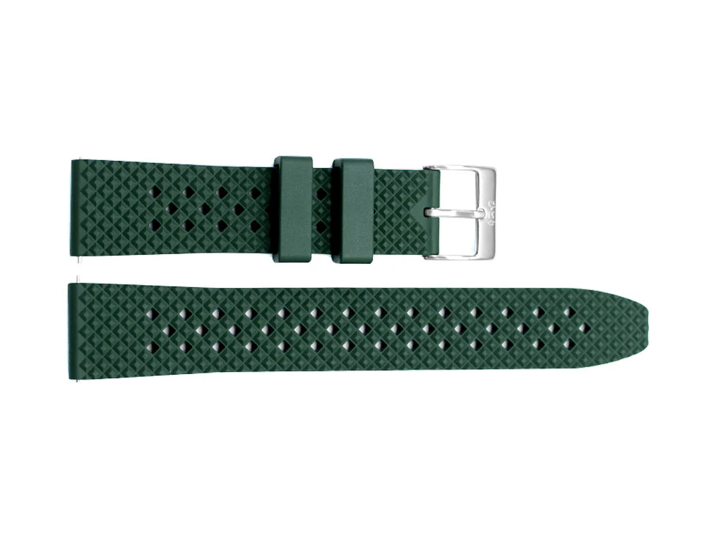 Hitori Green Perforated Rubber Strap - Image 2