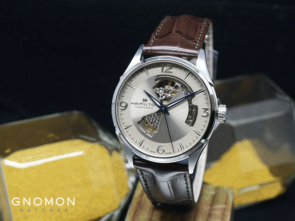 Jazzmaster Open Heart Auto Silver - Leather Ref. H32705521 - Image 2