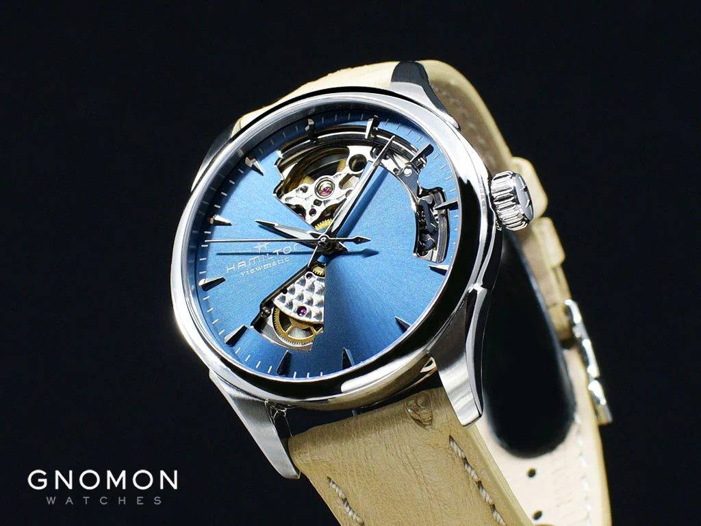 Jazzmaster Open Heart Lady Auto Blue - Leather Ref. H32215840 - Image 5