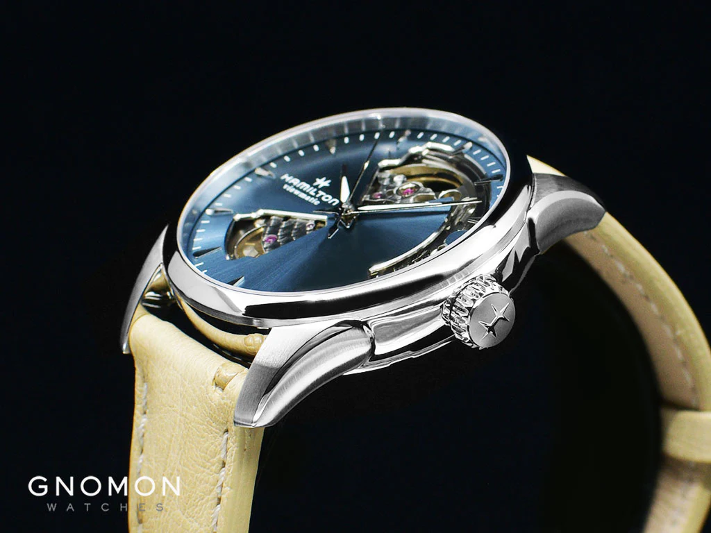 Jazzmaster Open Heart Lady Auto Blue - Leather Ref. H32215840 - Image 7