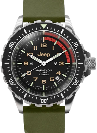 Jeep Rubicon TSAR Diver's Quartz - 3ps Green Rubber Strap Kit Ref. WW194007SS-4101