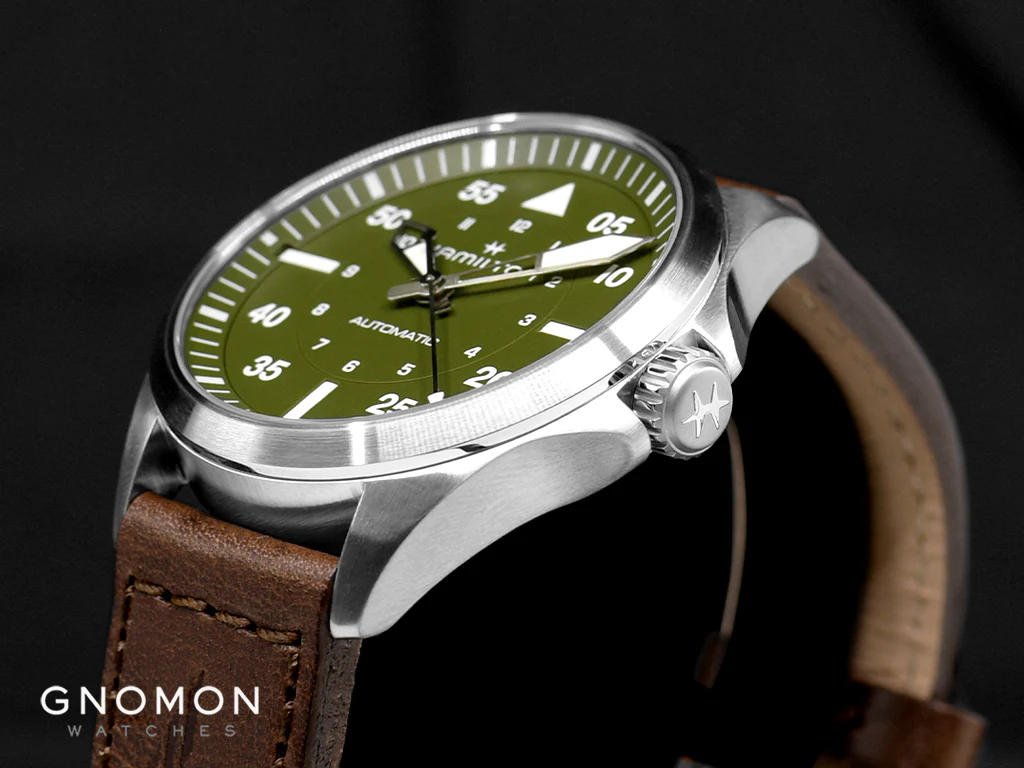 Khaki Aviation Pilot Auto 39mm Army Green Ref. H76305560 - Image 8