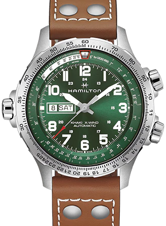 Khaki Aviation X-Wind Day Date Green Ref. H77735560