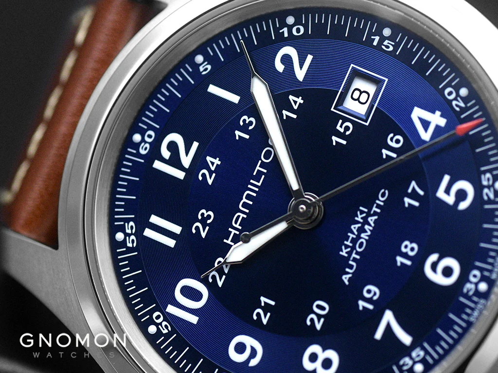 Khaki Field Automatic 42 Blue - Leather Ref. H70605540 - Image 4