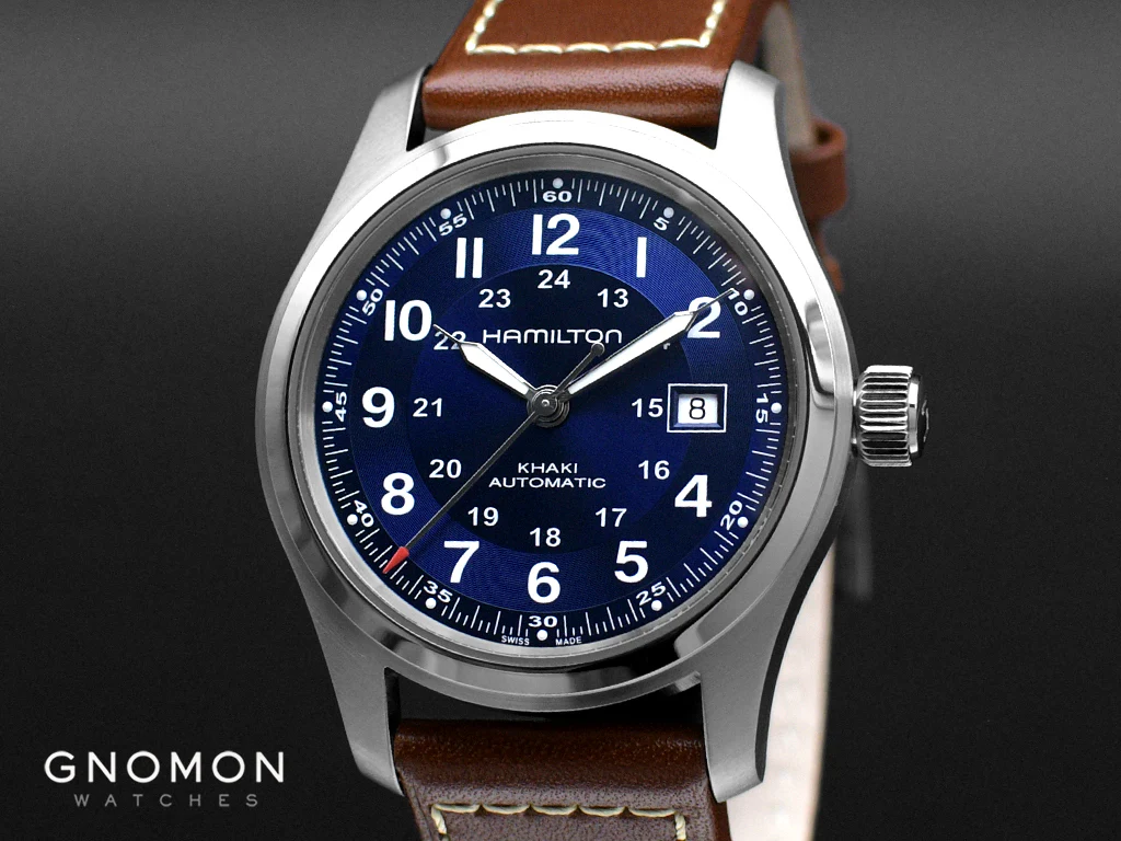 Khaki Field Automatic 42 Blue - Leather Ref. H70605540 - Image 5