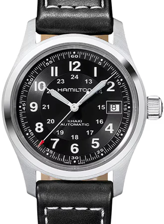 Khaki Field Automatic Black 38 - Black Leather Ref. H70455733