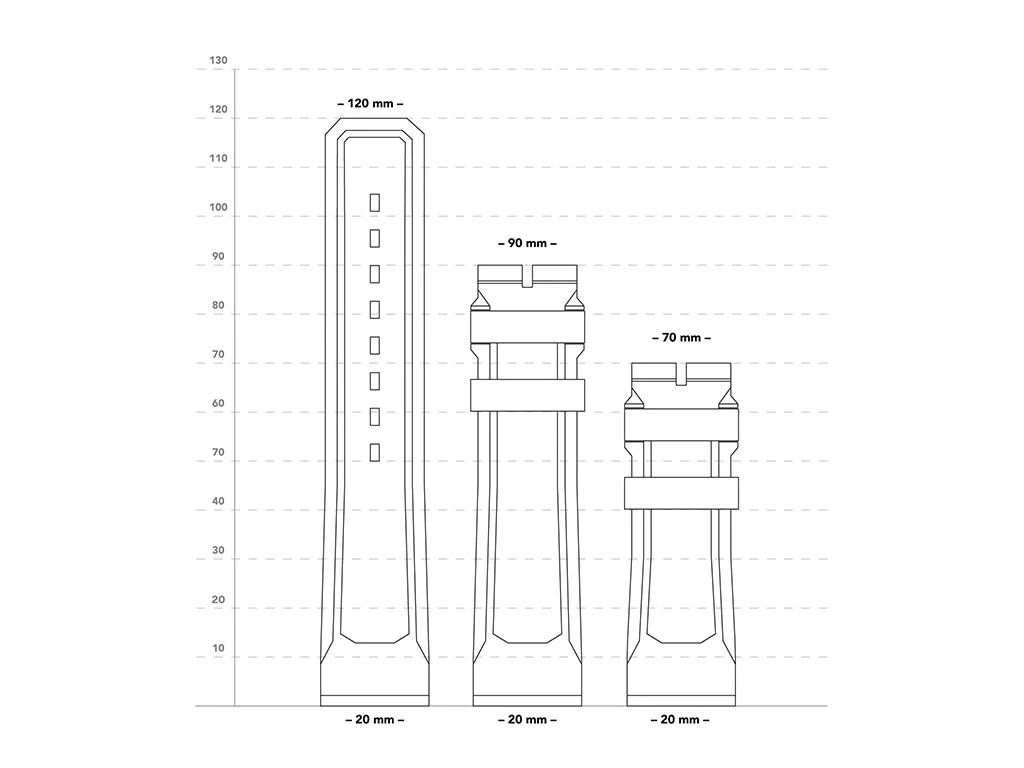 Marathon 3-Piece Rubber Strap Kit - 20mm - Image 6
