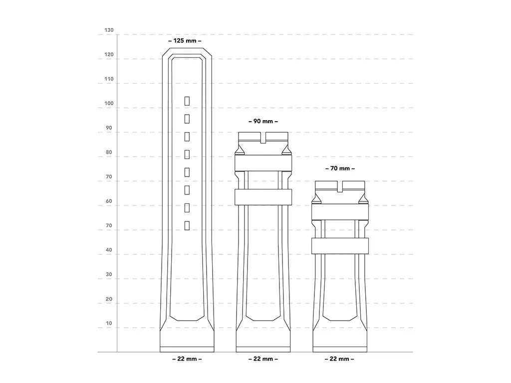 Marathon 3-Piece Rubber Strap Kit - 22mm - Image 6