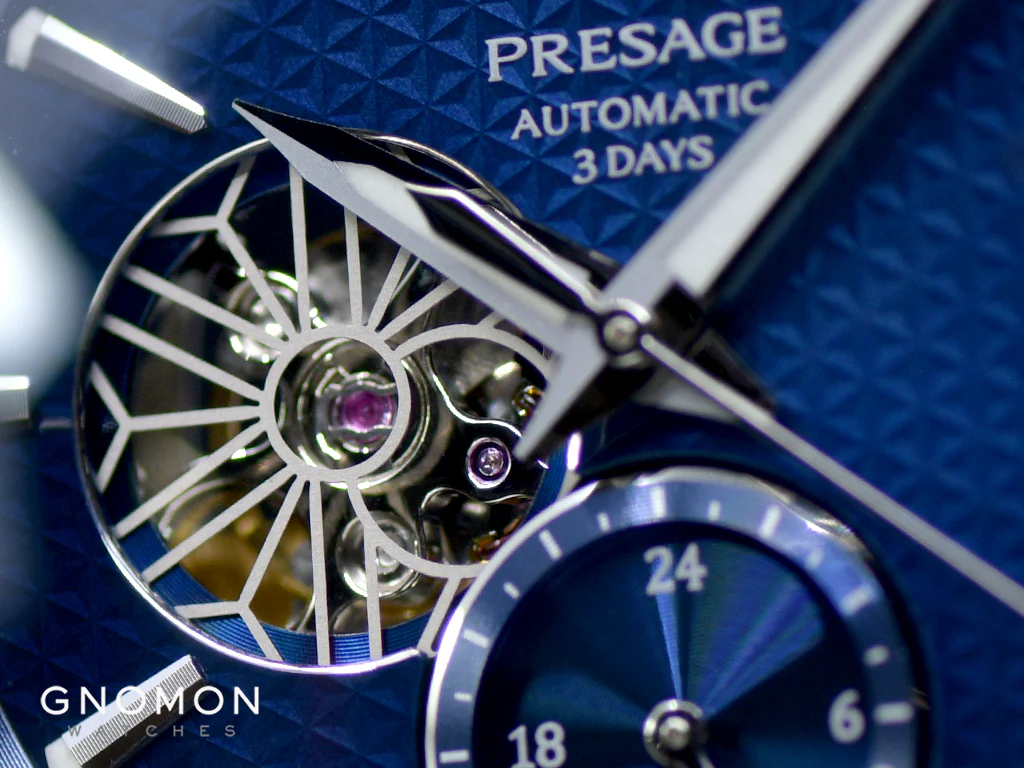 Presage Automatic Sharp Edged Open-Heart Aitetsu Blue Ref. SARJ003 - Image 4