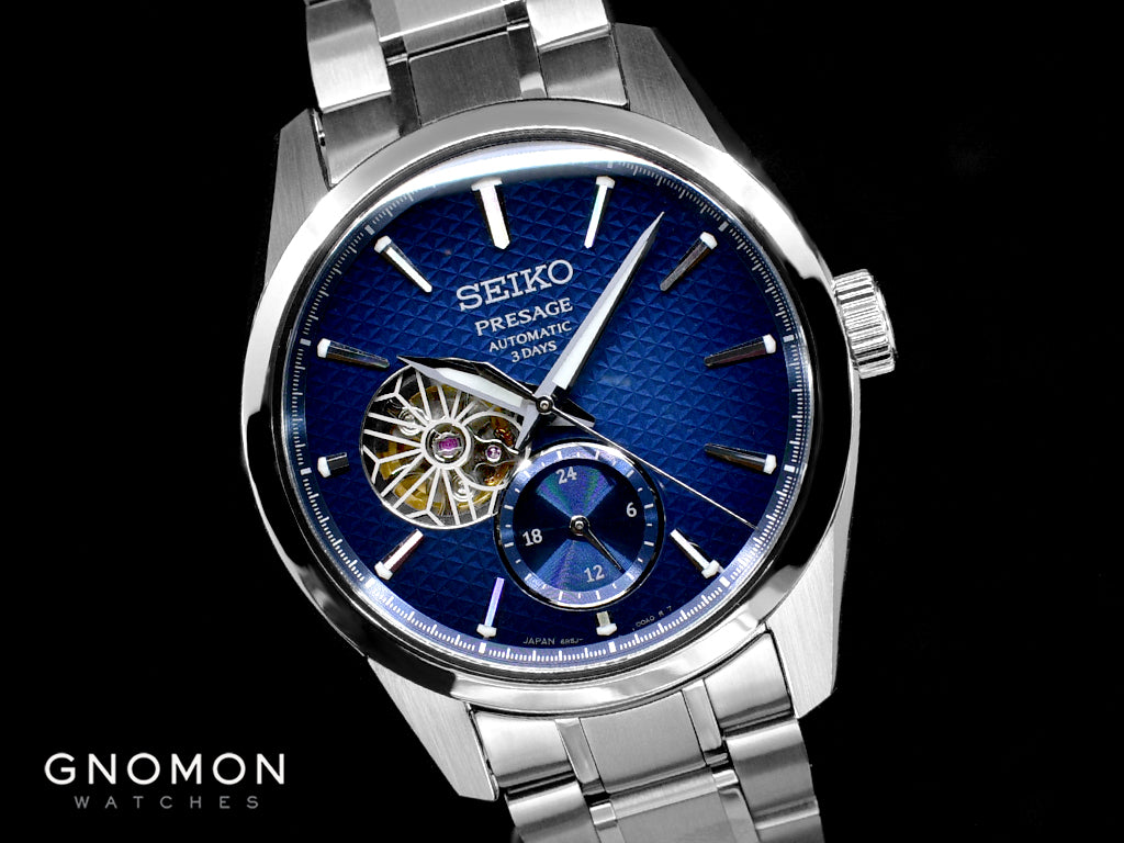 Presage Automatic Sharp Edged Open-Heart Aitetsu Blue Ref. SARJ003 - Image 5