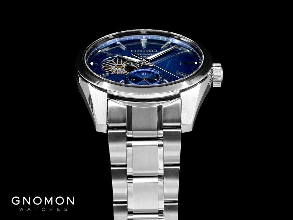 Presage Automatic Sharp Edged Open-Heart Aitetsu Blue Ref. SARJ003 - Image 6