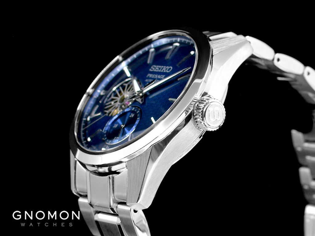 Presage Automatic Sharp Edged Open-Heart Aitetsu Blue Ref. SARJ003 - Image 7