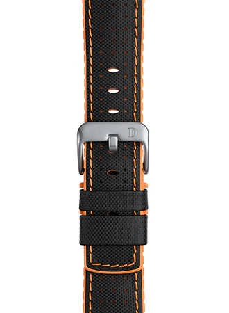 Robby Orange Leather Rubber Strap