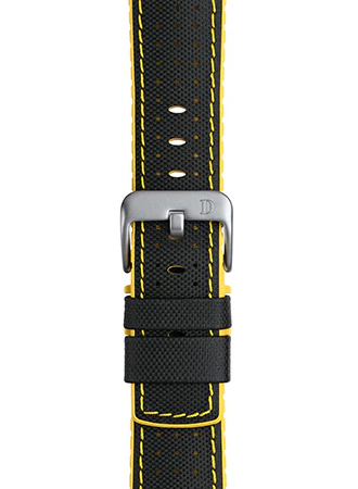 Robby Yellow Leather Rubber Strap