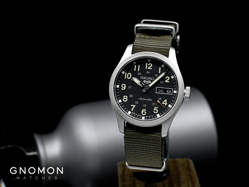 Seiko 5 Sports “Field Sports Style” Automatic 36 Black - Military Nylon Strap Ref. SBSA201 - Image 2