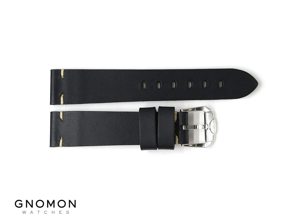 Squale Handmade Black Leather Strap - 20mm - Image 2