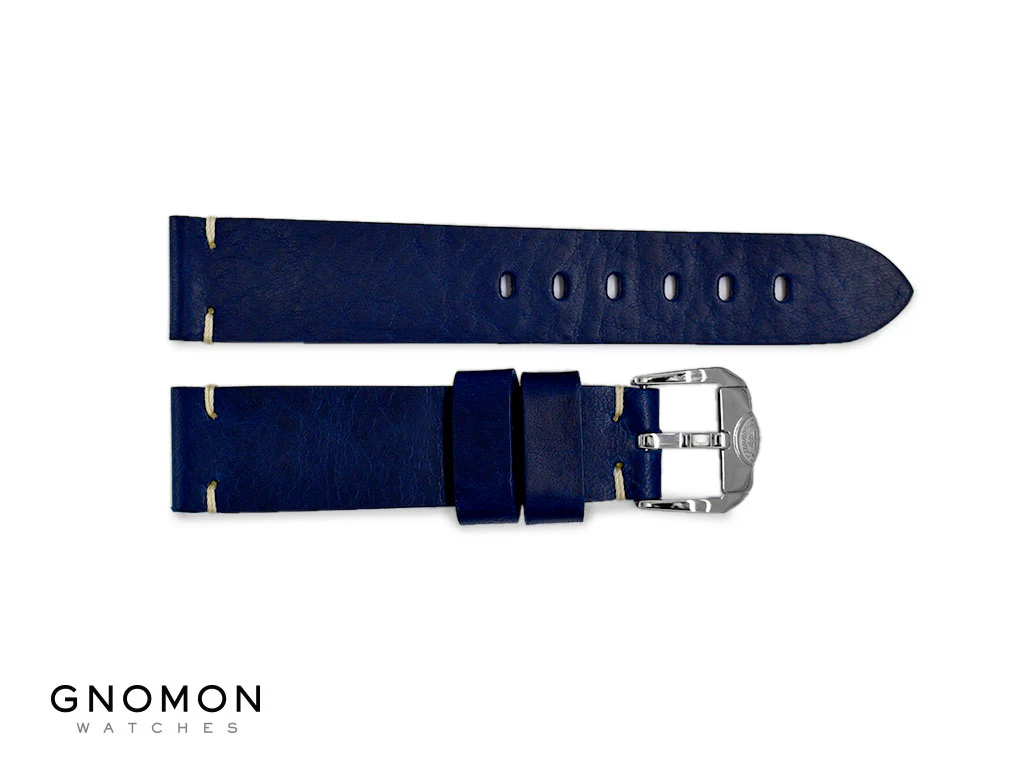 Squale Handmade Navy Blue Leather Strap - 20mm - Image 2
