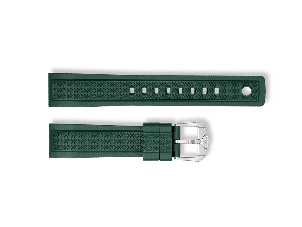 Squale Von Buren Pro Rubber Strap Green - 20mm - Image 3