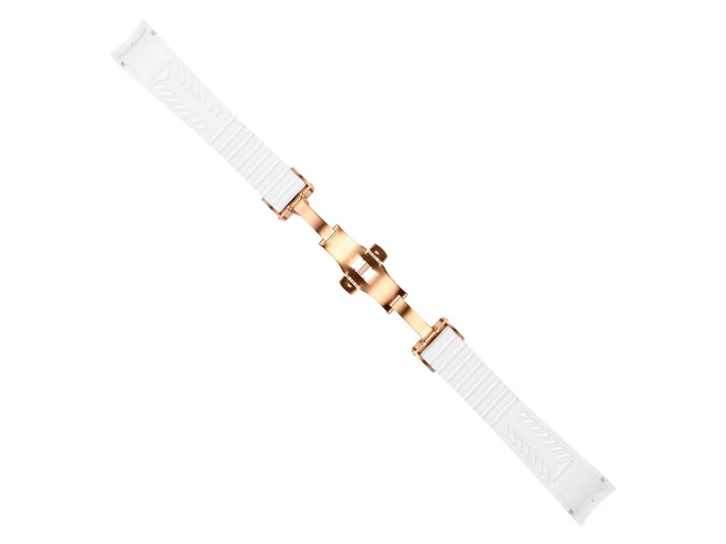 Steinhart Rubber for Ocean 39 Pink Gold White Fitted Strap - 20mm - Image 3