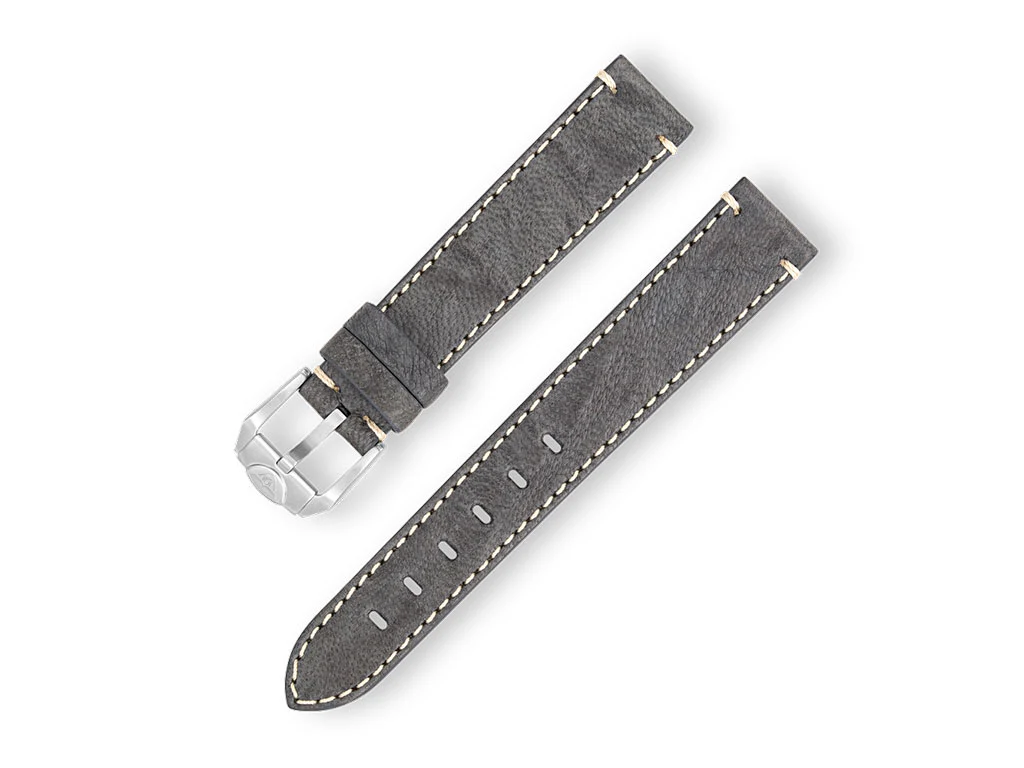 Stitched Leather Grey Strap - 18mm - Image 2